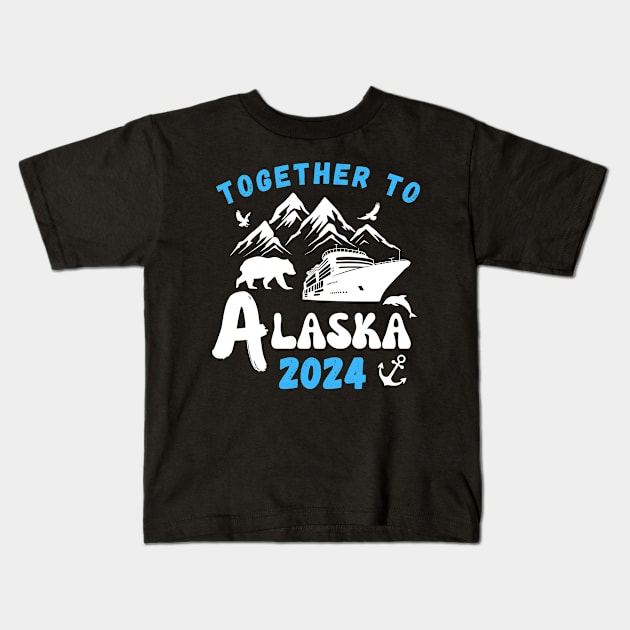 Summer Alaska Cruise 2024 Kids T-Shirt by TreSiameseTee